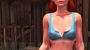 Redhead gets it from behind in cartoon porn video