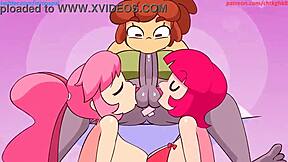 Cartoon porn with oral and facial scenes and big ass animation
