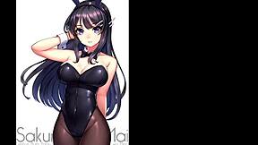 A compilation of Sakurajima Mai in bunny girl senpai cosplay on Rule 34