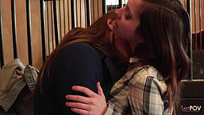 Hot lesbian action in a horse stable - pure ecstasy