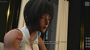 Beautiful 3D animated video of an Asian girl in a role play game