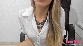 Hot boss gives her obedient employee a rough ride
