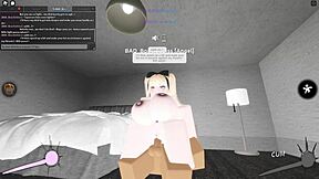 Roblox porn with blonde beauty riding big black cock