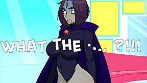 Raven in Foxicube games, a short adult animated parody game