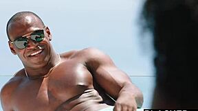 Stefany and Zuzu have a fun filled pool party with three black men