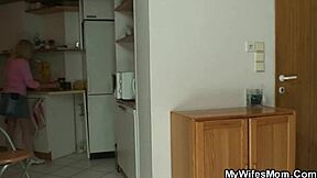 Blonde stepmother gets big cock in her pussy