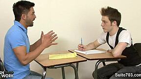 Gay students having sex in the classroom