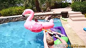 Big muscular bears engage in hardcore bareback sex with blow jobs