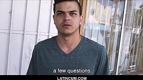 Straight Spanish Latino hunk gets gay action for money