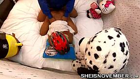 Beautiful African American girl in slow motion undressing
