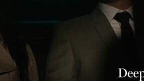 A dominant master has one of his submissives satisfy another man