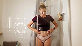 Stella Cardo's dry and wet try on haul with a sexy blonde girlfriend