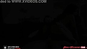 Big titted brunette gets a sloppy deepthroat and tit fuck