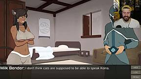 Korra transforms into a furry, sexually aroused being in this hentai video