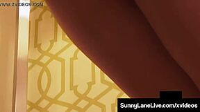 Sunny Lane's self-pleasure experience with a finger in her wet vagina