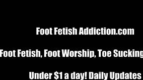 Beautiful MILF’s feet fetish BDSM scene with big tits