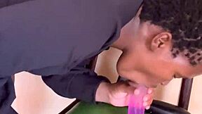 Black beauty enjoys solo pleasure and drips with desire