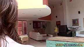 Young step-sister helps her friend to orgasm by rubbing her clitoris