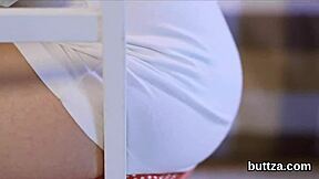 Muscular stud bangs tight boobs and juicy ass hole