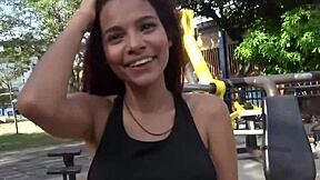 Shy Latina gets deepthroat and facefuck on first date