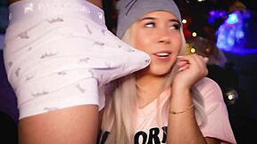 Horny blonde teases and dances on her friend's cock