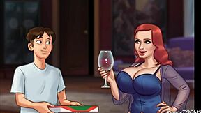 Summertime saga - stepdaughter catches stepmom banging pizza guy in hotel
