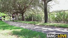Violet Myers Takes Hard Creampie from Her Jogging Partner in Wild Action