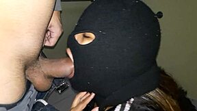 Public bathroom bondage sex with big cock lover