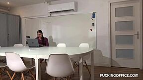 The steamy encounter between the maintenance man and the hot secretary in a Czech setting