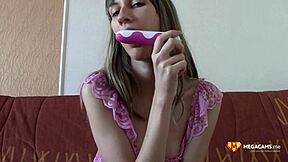 Tanilla's steamy webcam session featuring hairy pussy rubbing and nipple play