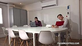 The steamy encounter between the maintenance man and the hot secretary in a Czech setting