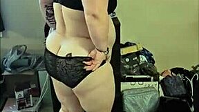 Amateur brunette in solo performance in milkshake dance