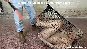 Femsub slave gets dominated by 10x dildo stick in Maledom BDSM scene