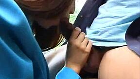 Young Asian beauty gives blow job to her student