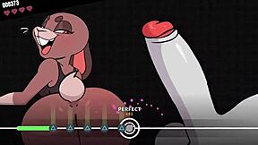 Boss gameplay in the animated porn game Beat Banger