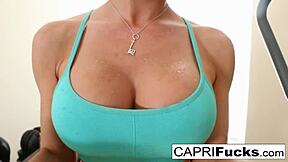 Capri Cavanni's steamy workout ends up in a hot and steamy sex scene