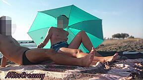 Public beach masturbation caught on hidden camera