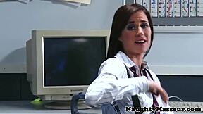Steamy massage with a gorgeous police officer Gia Dimarco in uniform