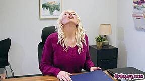 Kenzie's butt plug ignites passionate moans during meeting