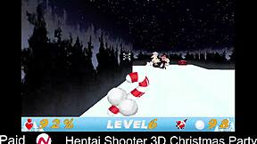 3D animated Christmas party with big-boobed women with guns