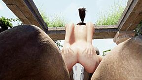 Beautiful 3D animated Lura enjoys a fantastic ride on the waves of pleasure