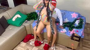 Small girl gets Christmas anal surprise