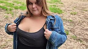 Wow! BBW student sucks teacher off in public park!