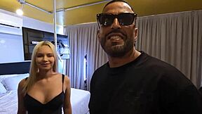 Beautiful blonde gets some anal action on the set of a porn movie