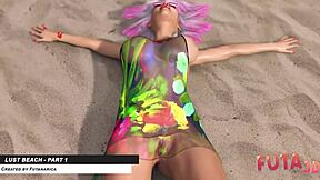 Outdoor futa action with big cocks and deepthroat blowjobs