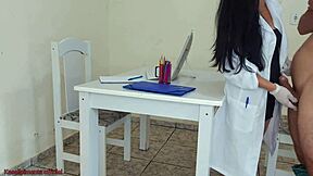 Dr. Jennyfer cures an erection problem during the examination