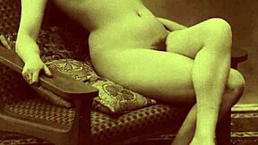 Lesbians with hairy cunts in a steamy scene from the good old days