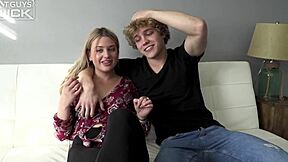 Muscular bodybuilder fucks tall blonde teen hard and fast