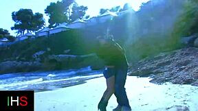 Hot threesome on sandy beach with anal and cunilingus