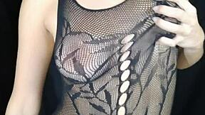 Beautiful natural breasts of a young woman are stimulated to the utmost pleasure